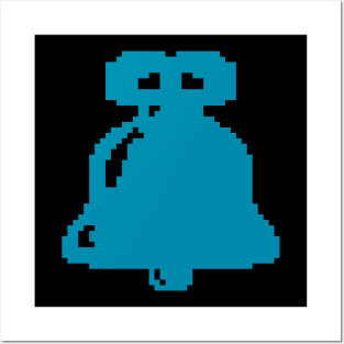 Blue Christmas bell pixel art Posters and Art